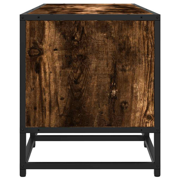 vidaXL Meuble TV chêne fumé 120x35x41 cm bois d'ingénierie et métal