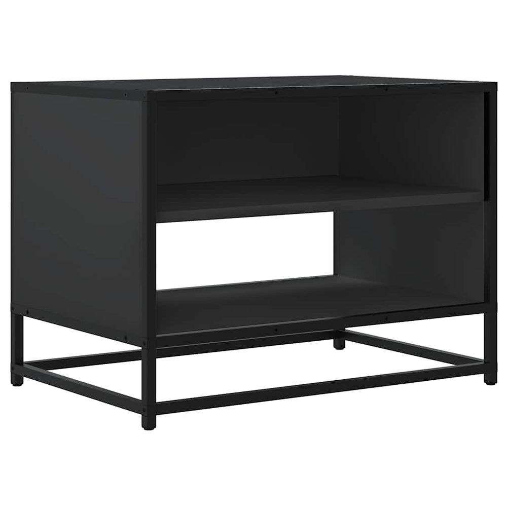 vidaXL Meuble TV Noir 61x40x46 cm Bois d'ingénierie et métal