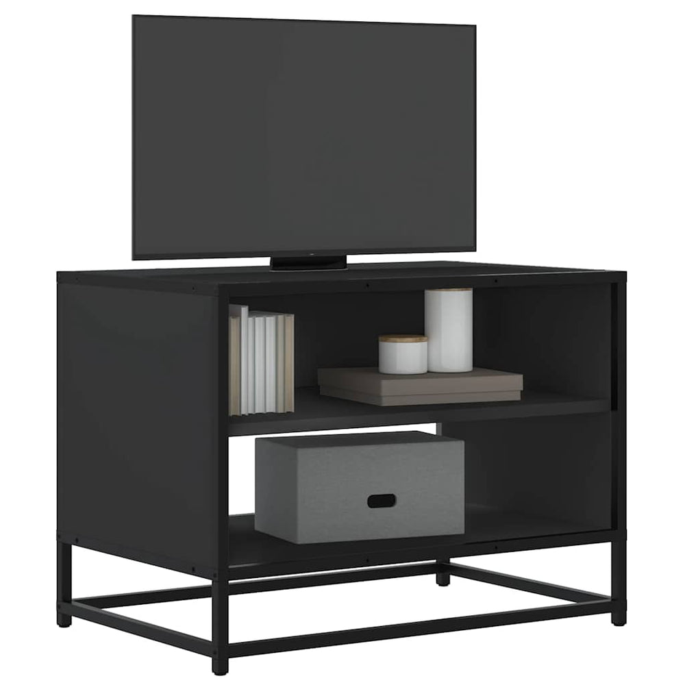 vidaXL Meuble TV Noir 61x40x46 cm Bois d'ingénierie et métal