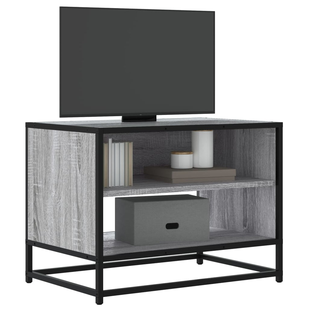 vidaXL Meuble TV gris Sonoma 61x40x46 cm en bois d'ingénierie et métal