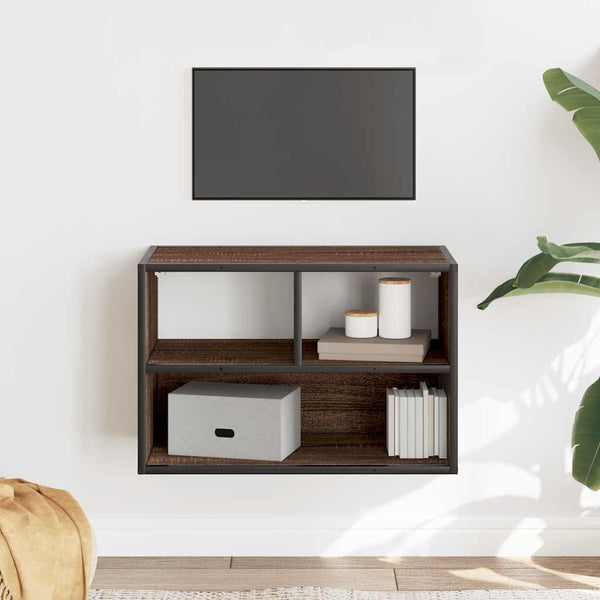 vidaXL Meuble TV chêne marron 60x31x39,5 cm Bois d'ingénierie et métal