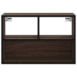 vidaXL Meuble TV chêne marron 60x31x39,5 cm Bois d'ingénierie et métal