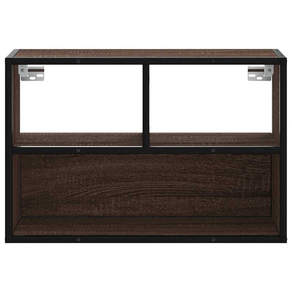 vidaXL Meuble TV chêne marron 60x31x39,5 cm Bois d'ingénierie et métal