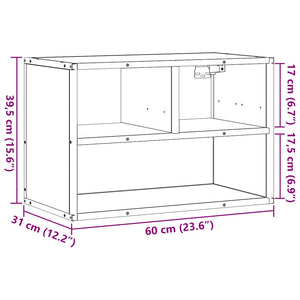 vidaXL Meuble TV chêne marron 60x31x39,5 cm Bois d'ingénierie et métal