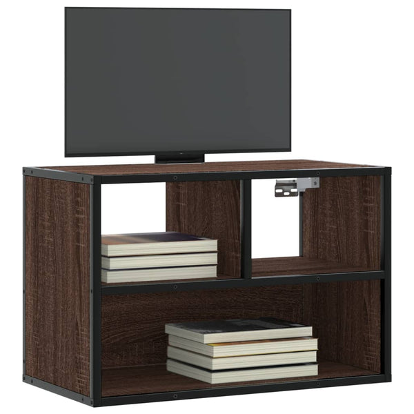 vidaXL Meuble TV chêne marron 60x31x39,5 cm Bois d'ingénierie et métal