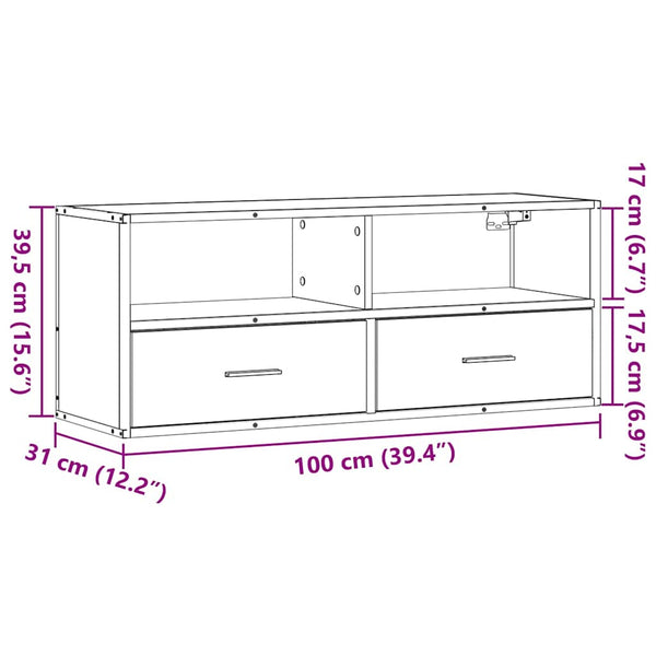 Schwarzer TV-Schrank 100 cm