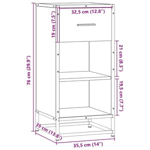 Schwarzes Sideboard 35,5x35x76 cm
