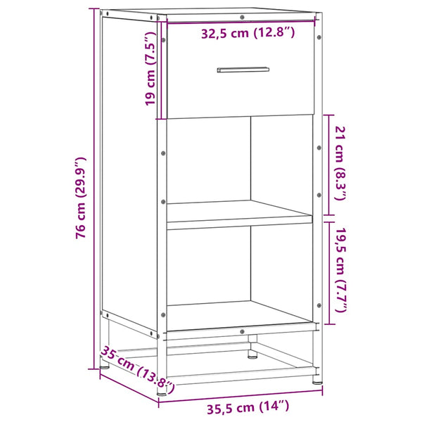 Schwarzes Sideboard 35,5x35x76 cm
