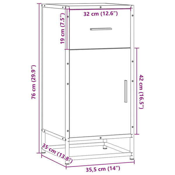 Sideboard Sonoma Eiche 76 cm