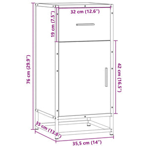Graues Sonoma Sideboard 76cm