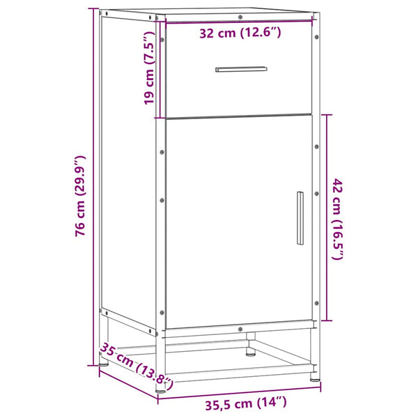 Graues Sonoma Sideboard 76cm