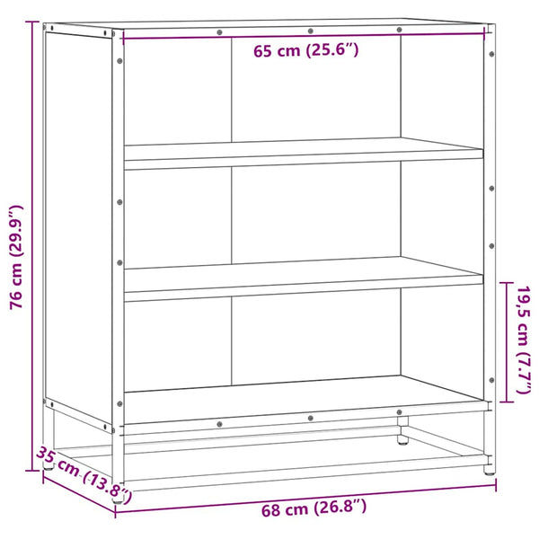 Schwarzes Sideboard 68x35x76 cm