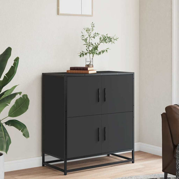 Schwarzes Sideboard 68 cm Holz