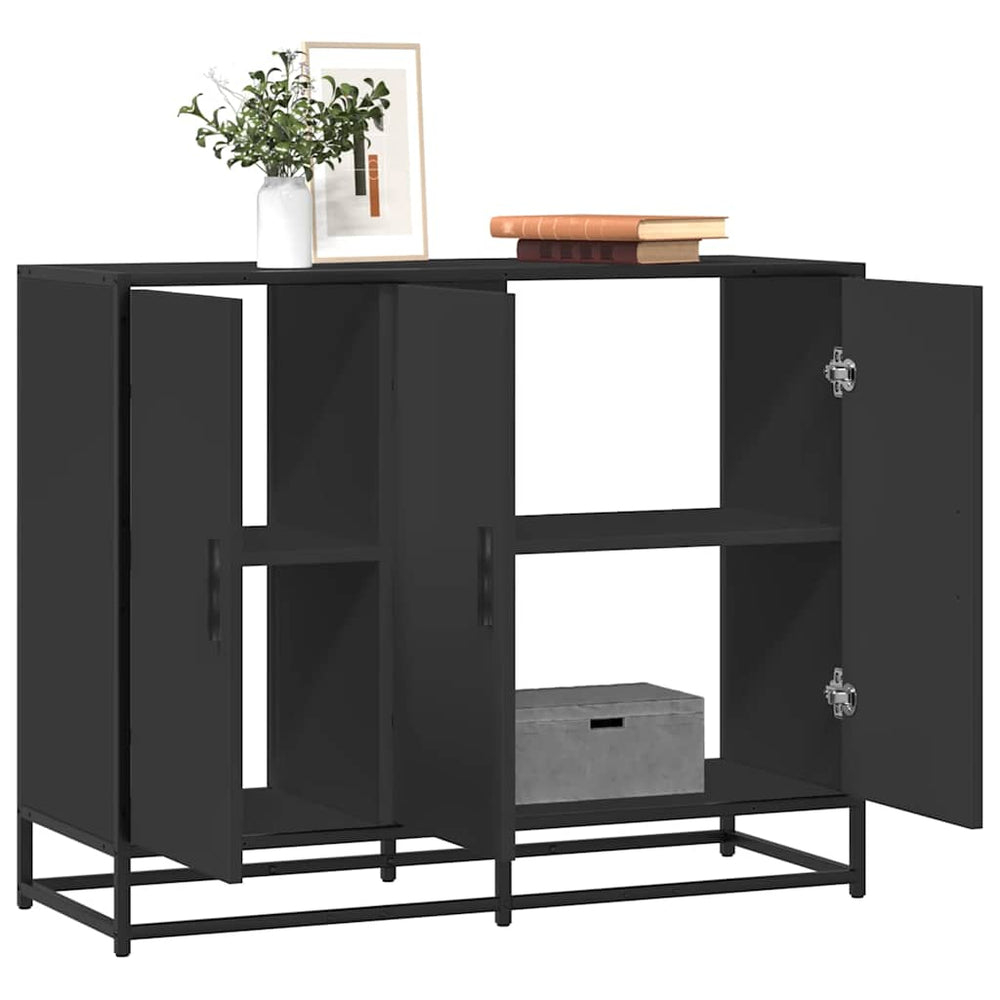 Schwarzes Sideboard 94 cm Holz