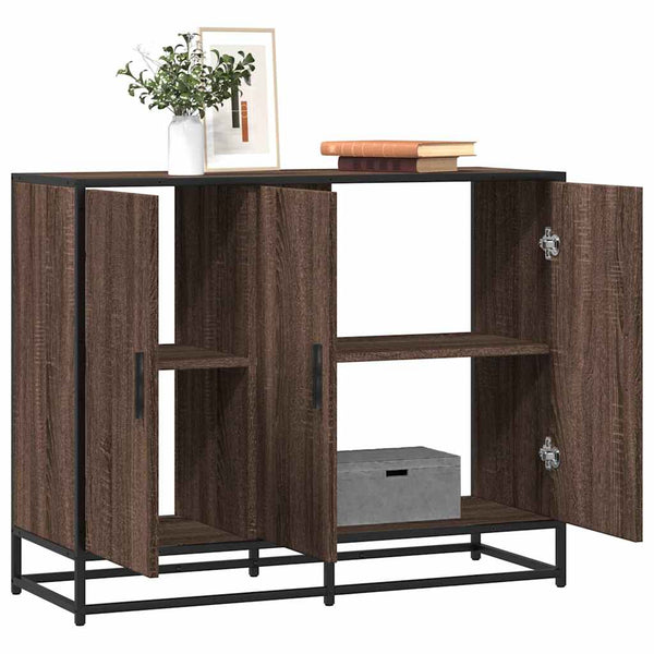 vidaXL Commode marron aspect chêne 94x35x76 cm Bois d'ingénierie