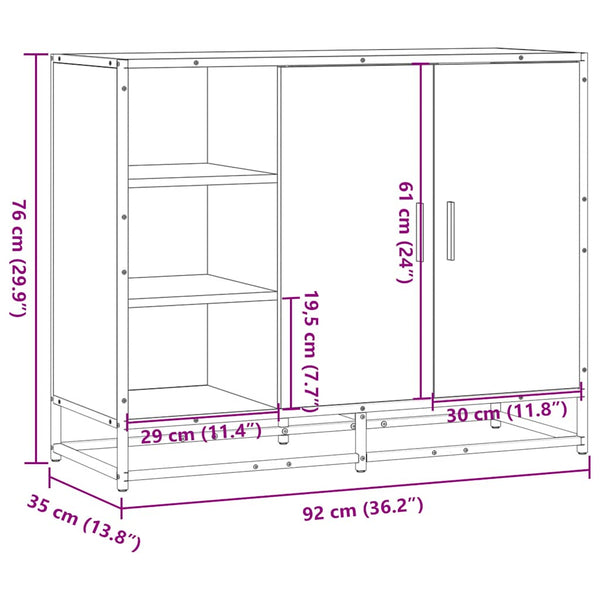 Sideboard Sonoma Eiche 92 cm