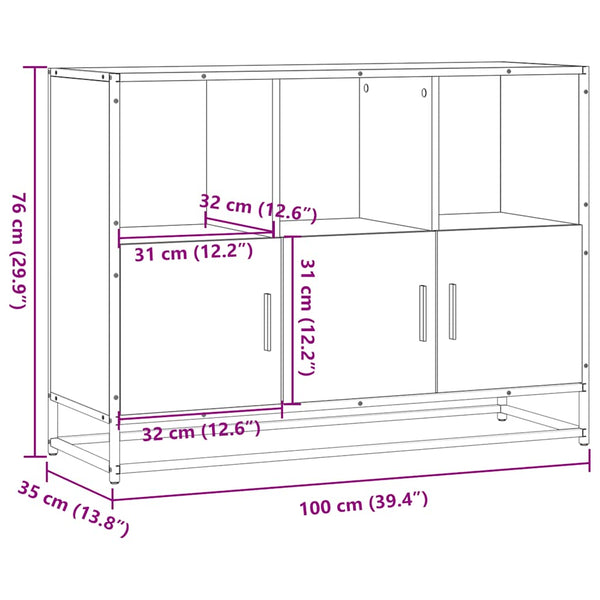 Schwarzes Sideboard 100 cm Holz