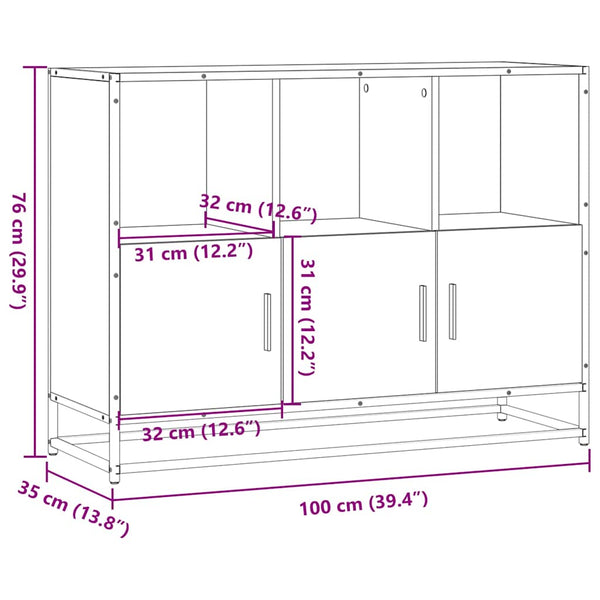 Sideboard Braun Eichenoptik 100 cm