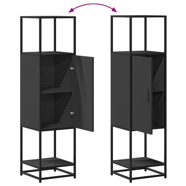 Schwarzes Highboard 35,5x139 cm