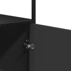 Schwarzes Highboard 35,5x139 cm