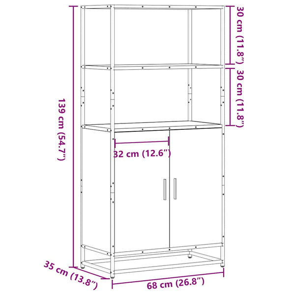 Highboard Räuchereiche 68x139 cm