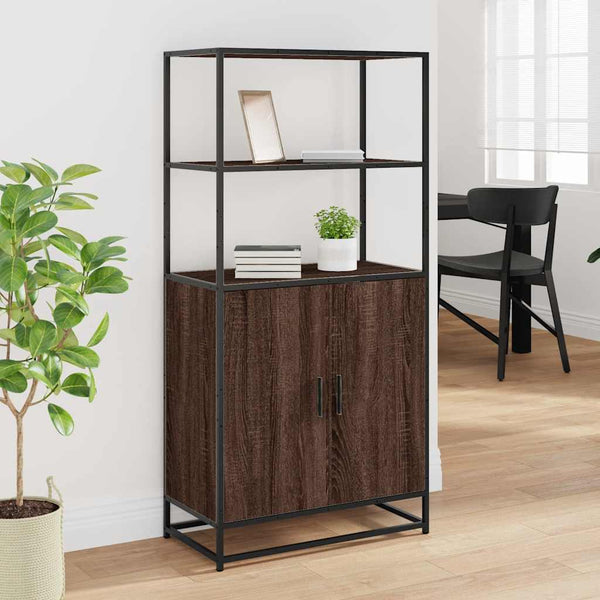 Highboard Braun Eichenoptik 68x35x139 cm