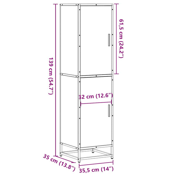 Highboard Braun Eichen-Optik 139cm