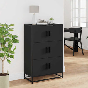 Highboard Schwarz 68x35x106,5 cm