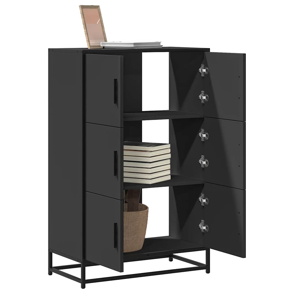 Highboard Schwarz 68x35x106,5 cm