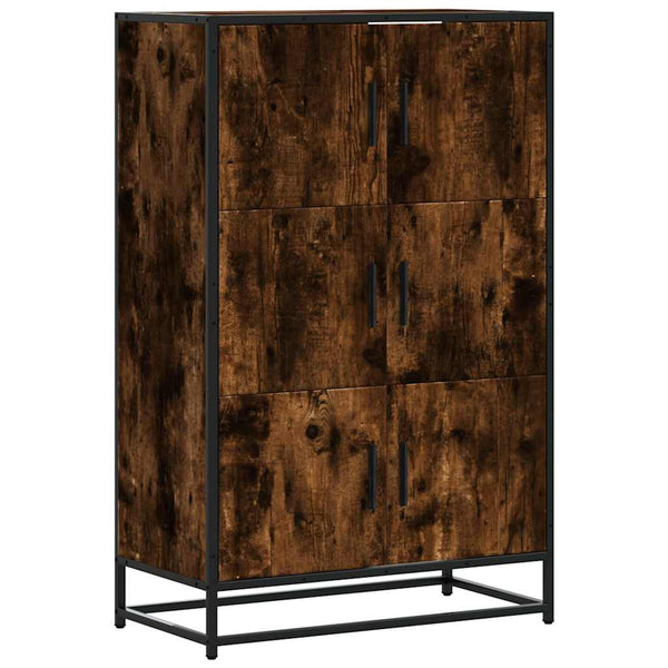 Highboard Räuchereiche 68 cm mit Metallgestell