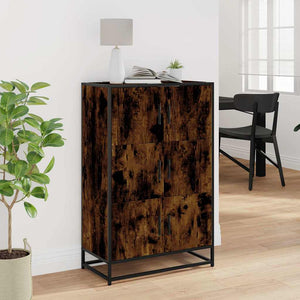 Highboard Räuchereiche 68 cm mit Metallgestell