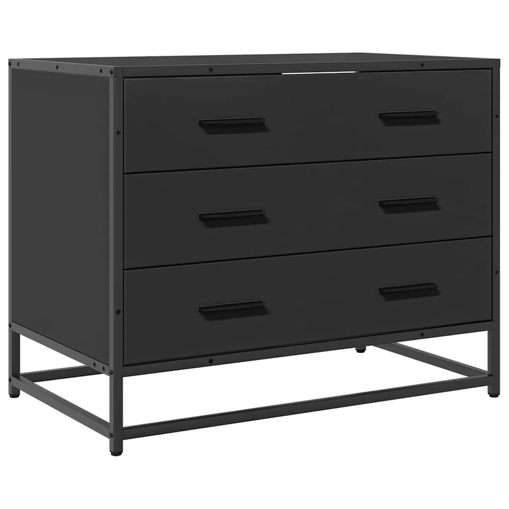 Schwarzer Schubladenschrank 70x41x56 cm