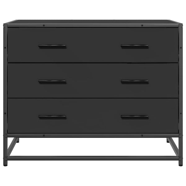 Schwarzer Schubladenschrank 70x41x56 cm