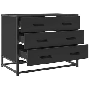 Schwarzer Schubladenschrank 70x41x56 cm