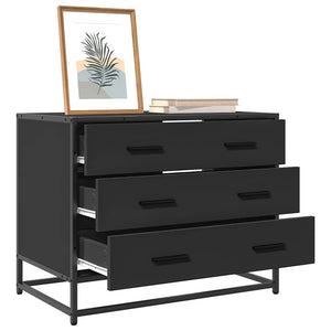 Schwarzer Schubladenschrank 70x41x56 cm