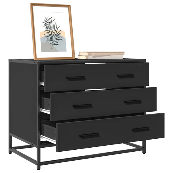 Schwarzer Schubladenschrank 70x41x56 cm