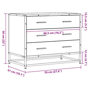 Schubladenschrank Räuchereiche 70 cm