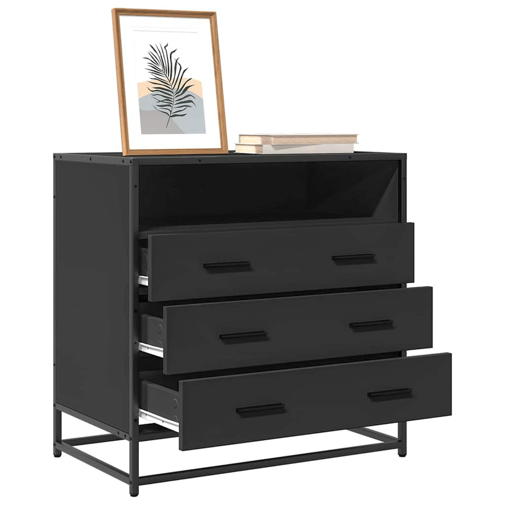 Schwarzer Schubladenschrank 70 cm