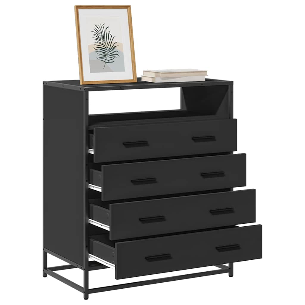 Schwarzer Schubladenschrank 70 cm