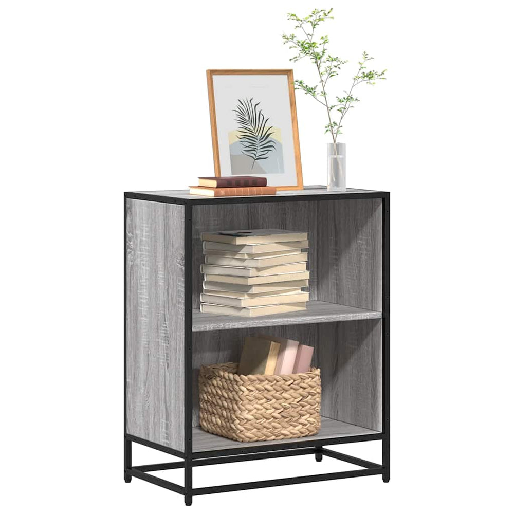 vidaXL Bookcase Grey Sonoma 60x35x76 cm Engineered Wood