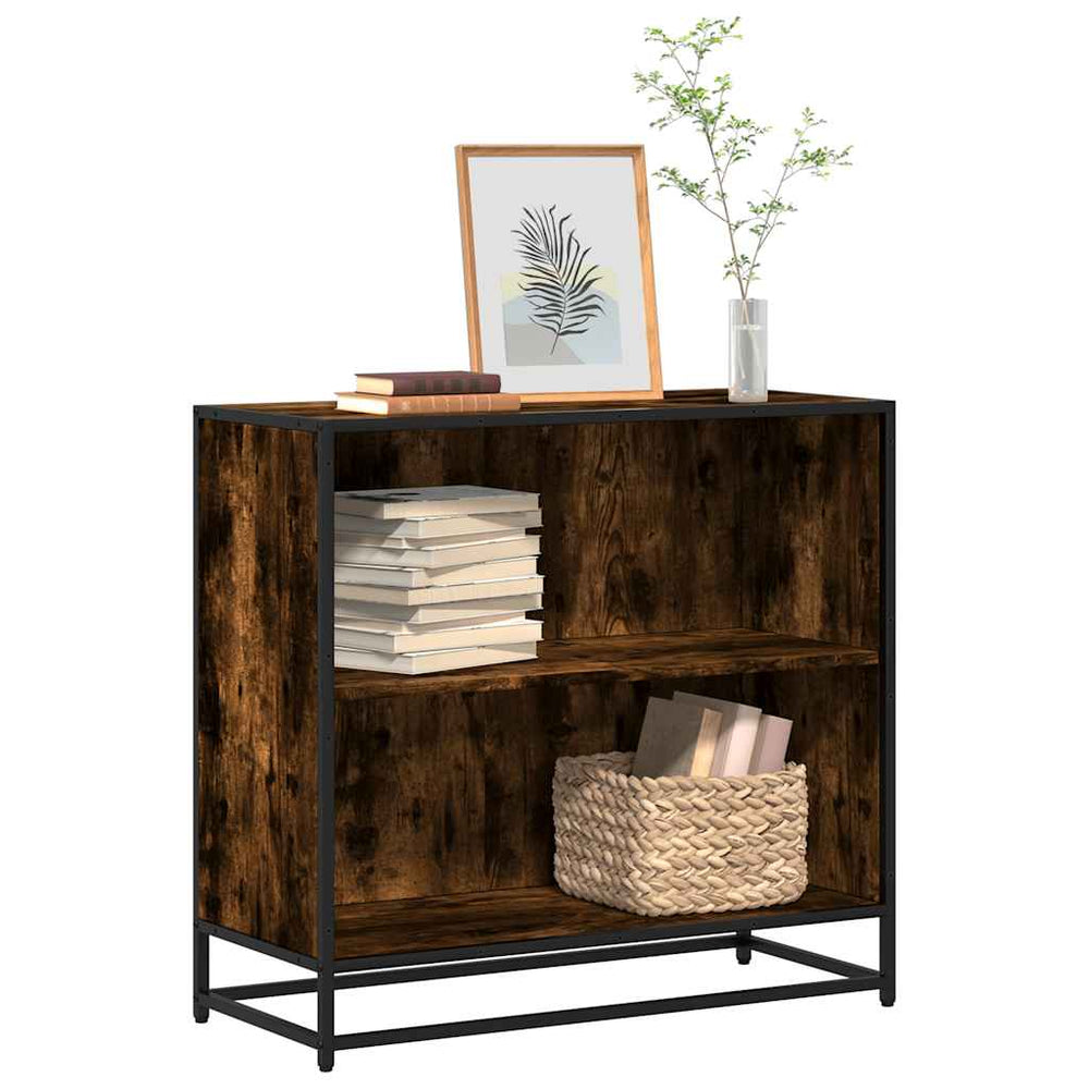 vidaXL Bookshelf Smoked Oak 80.5x35x76 cm Engineered Wood