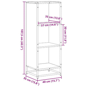 Schwarzes Bücherregal 40x35x107,5 cm
