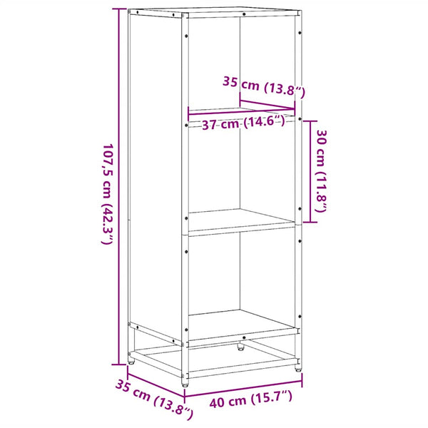 Bücherregal Grau Sonoma 40x35x107,5 cm