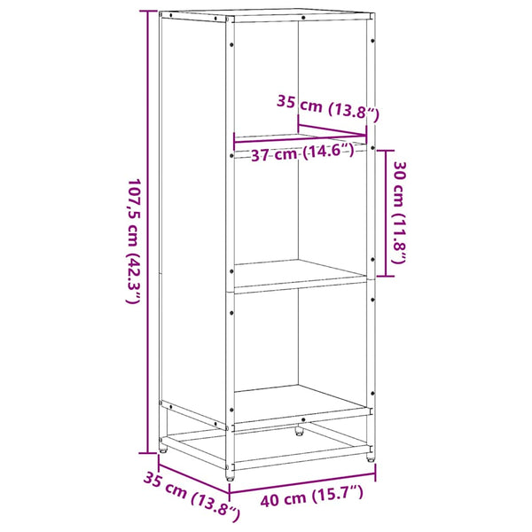 Bücherregal Braun Eichenoptik 107,5cm