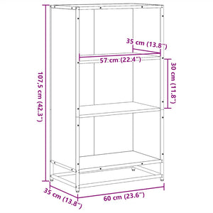 Bücherregal Braun Eichen-Optik 60x35x107,5 cm