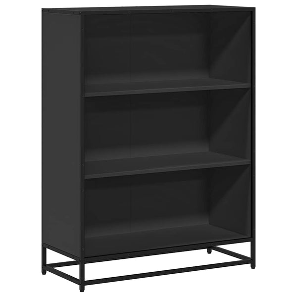 Schwarzes Bücherregal, 107,5 cm hoch
