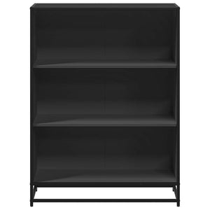 Schwarzes Bücherregal, 107,5 cm hoch