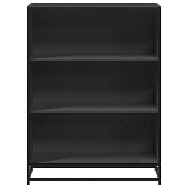 Schwarzes Bücherregal, 107,5 cm hoch