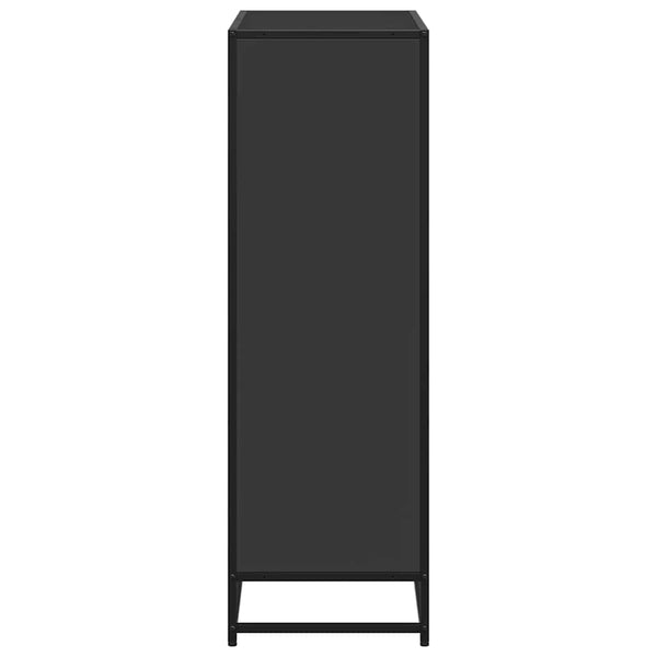 Schwarzes Bücherregal, 107,5 cm hoch