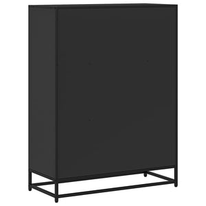 Schwarzes Bücherregal, 107,5 cm hoch